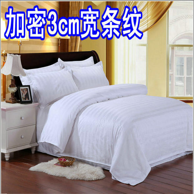 Khách sạn khách sạn cotton bốn mảnh chăn bông trải giường 4 bộ bộ đồ giường ba mảnh bằng vải lanh - Bộ đồ giường bốn mảnh gối kèm chăn