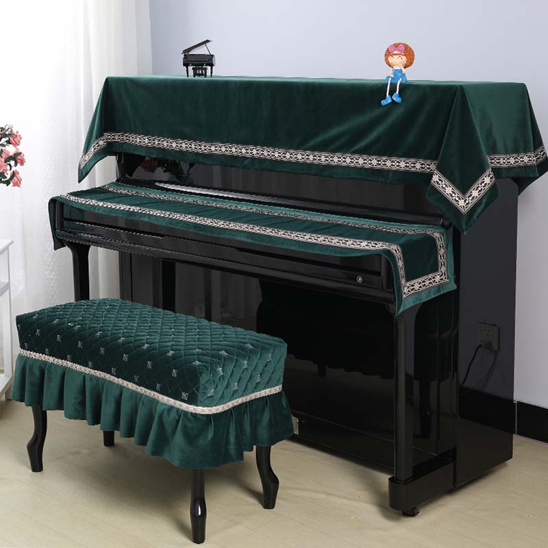 Piano cloth half cover cover cloth vertical vertical euro three pieces suit American country piano semi-cover dust resistance
