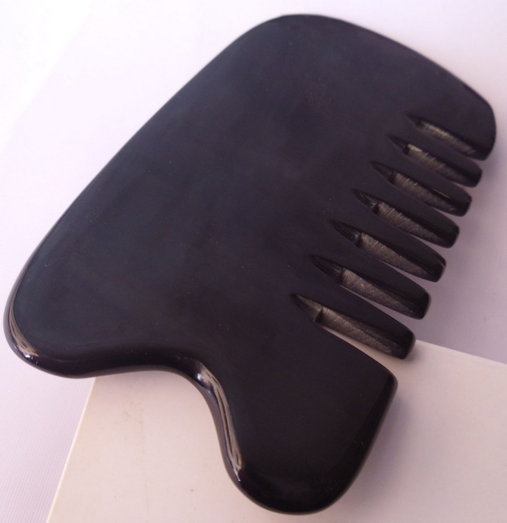Natural Black Buffalo Horn Scraping Plate Six Octave Scraping Comb Non Jade Sends Wife Lover Girlfriend Personality Gift