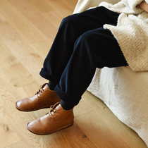 Produced by two people LRCP) but it is blue-original) corduroy plus velvet tapered trousers