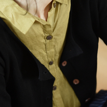 Two people produced-the first story) Su Jishi) Classic wild black needle chisel shirt Special