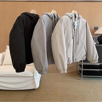 Silk wool graphene warm hooded cotton jacket for women