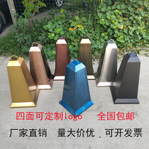 Stainless steel road cone roadblock custom logo ice cream bucket hotel property parking space reflective cone warning pier column