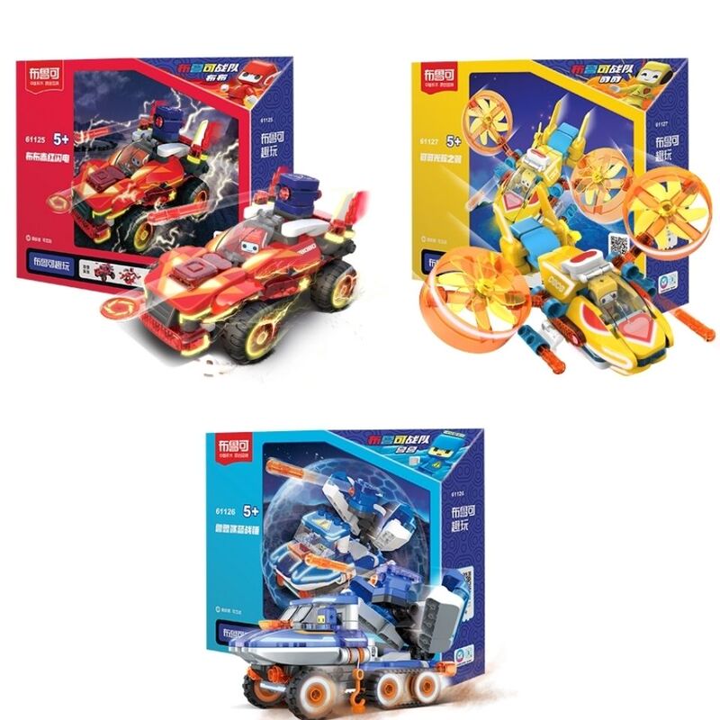 Transformable Brucoco Team Fusion Warrior Remote Control Large Particle Building Blocks Children's Assembly Educational Toy Model