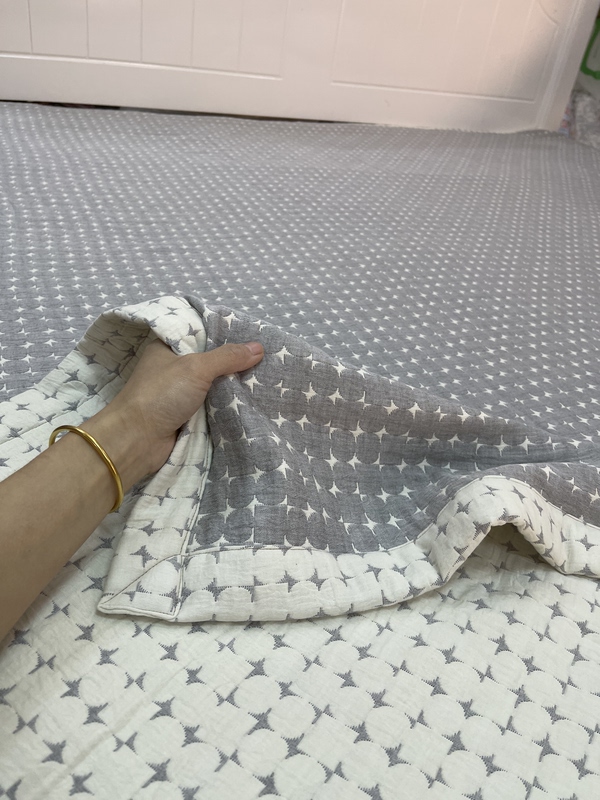 (Star Blanket) Class a All-Cotton Three-Layer Gauze Bed Cover, Thickened, Can Be Used as a Bedspread or Blanket, Multifunctional Cover Blanket Sheet, Double-Sided Use