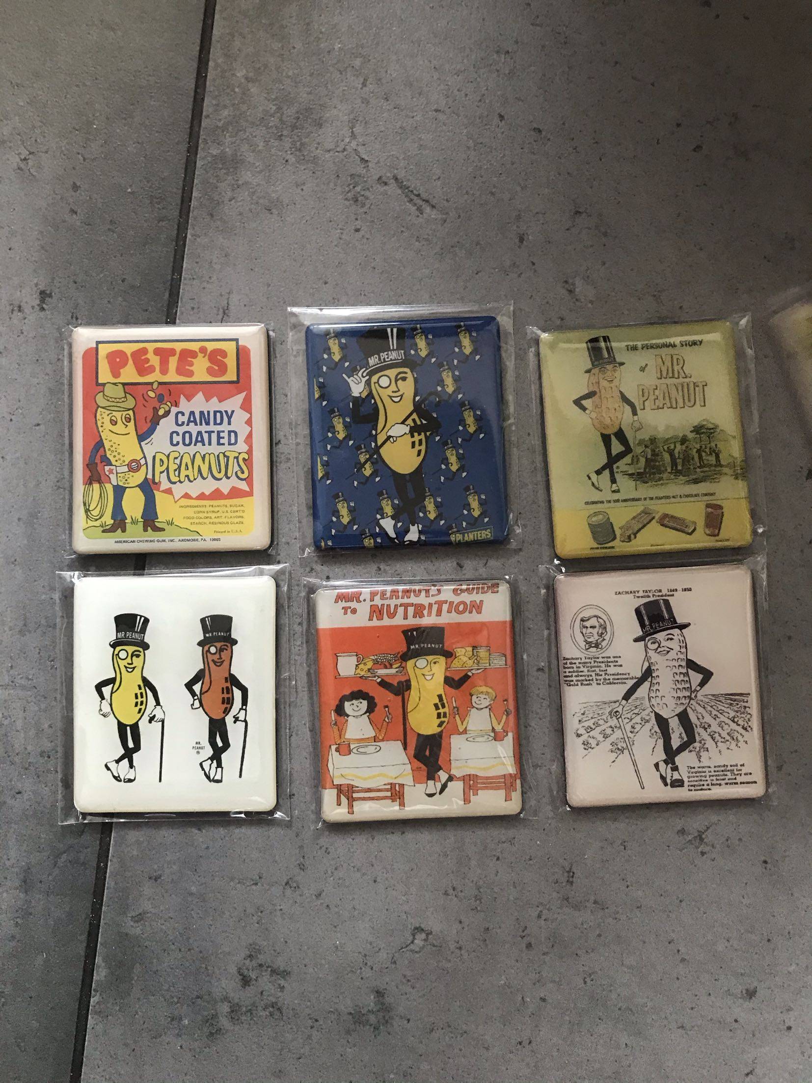 Export Abroad Vintage Vintage Peanut Mr. Mega Magnetic Fridge Sticker (six in)