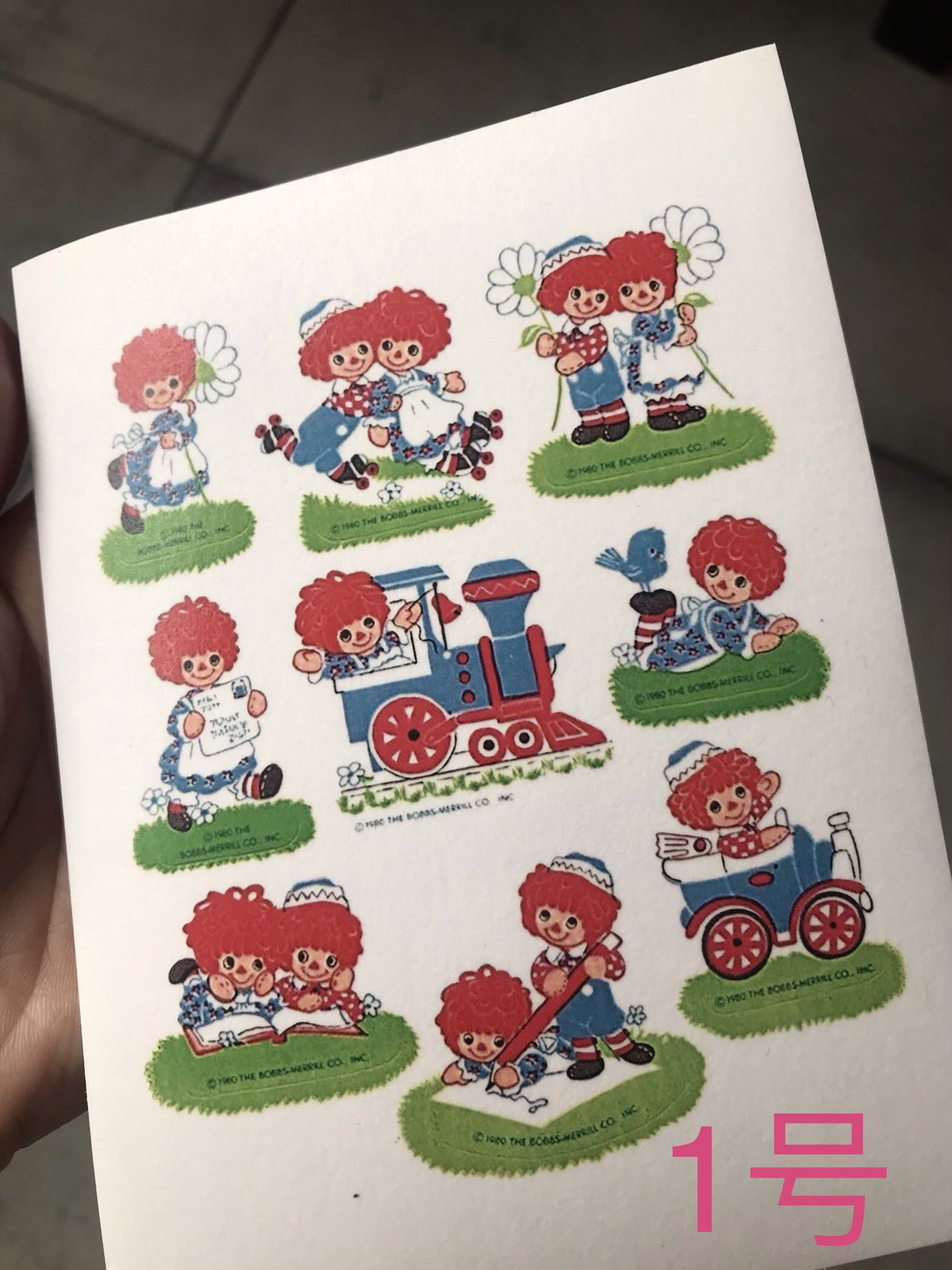 vintage retro hand account stickers antique dolls annandy Showa small animal court dolls and other 9