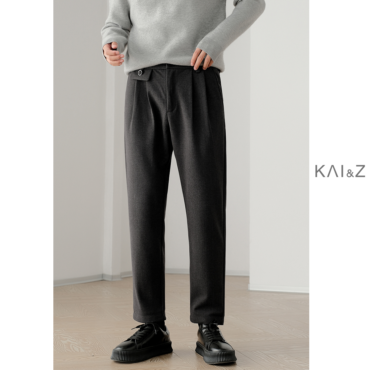 Hanghai - wool casual pants men winter 2021 new Korean version of the tide casual narrow pants winter pants men