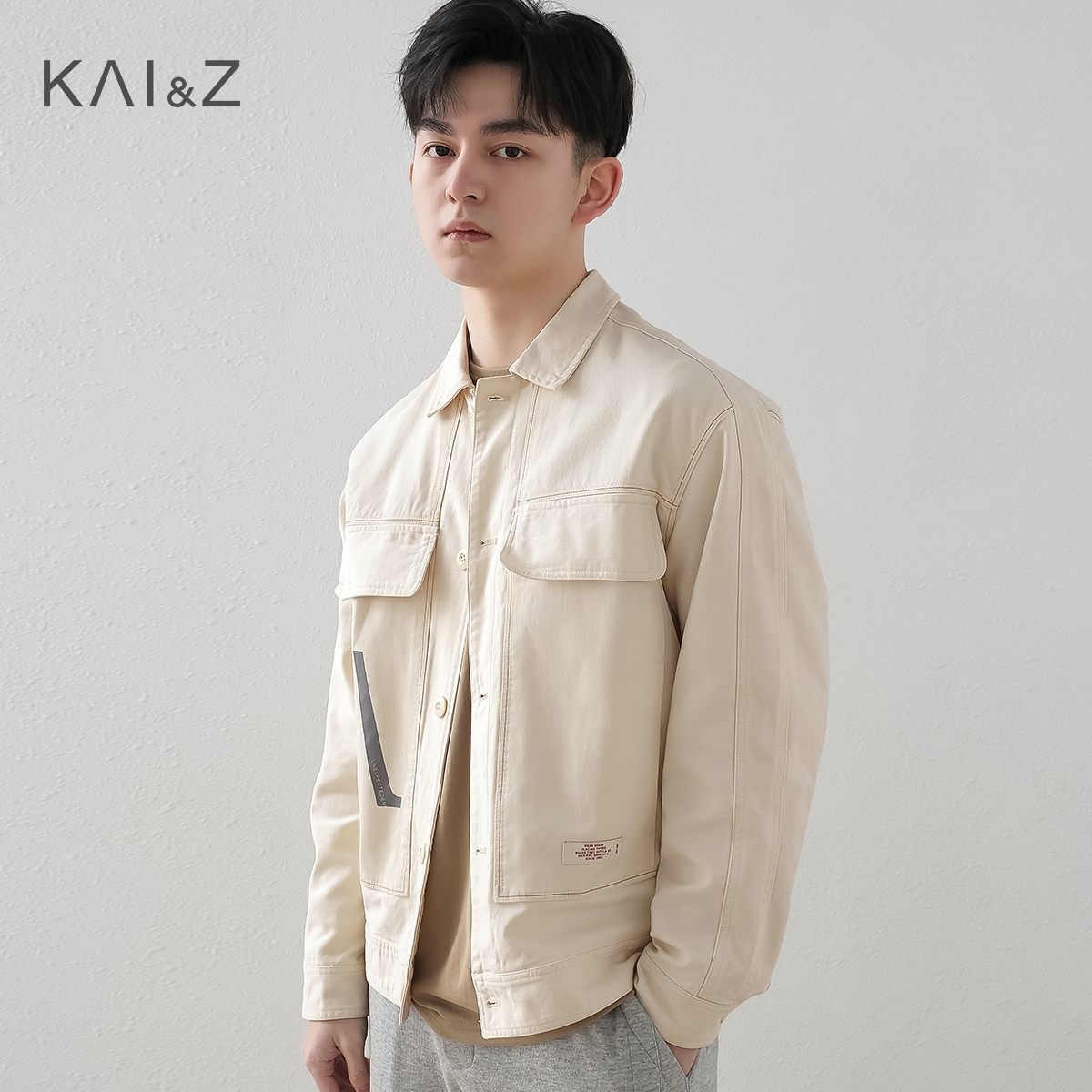 Day Ensemble Tooling Jacket Male spring autumn 2021 new style Tide Collar Casual Cotton spring clothing Jacket Thin jacket