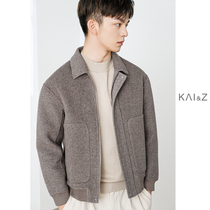 Mens hair coat in autumn and winter 2021 new casual jacket mens shorts wool double - sided coat