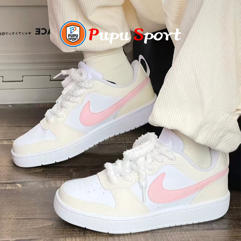 Custom Sneakers Nike Court Lazy Cat Sewing Machine Cream Cherry Blossom Dopamine Sweet Girl Women's Sneakers Custom Sneakers Nike Court Lazy Cat Sewing Machine Cream Cherry Blossom Dopamine Sweet Girl Women's Sneakers