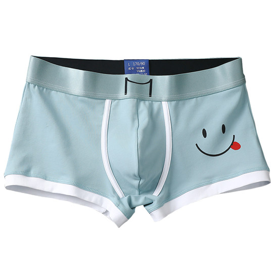 Men's underwear pure cotton summer new style boxer briefs breathable thin section smiley face personality 2025 boys boxer shorts