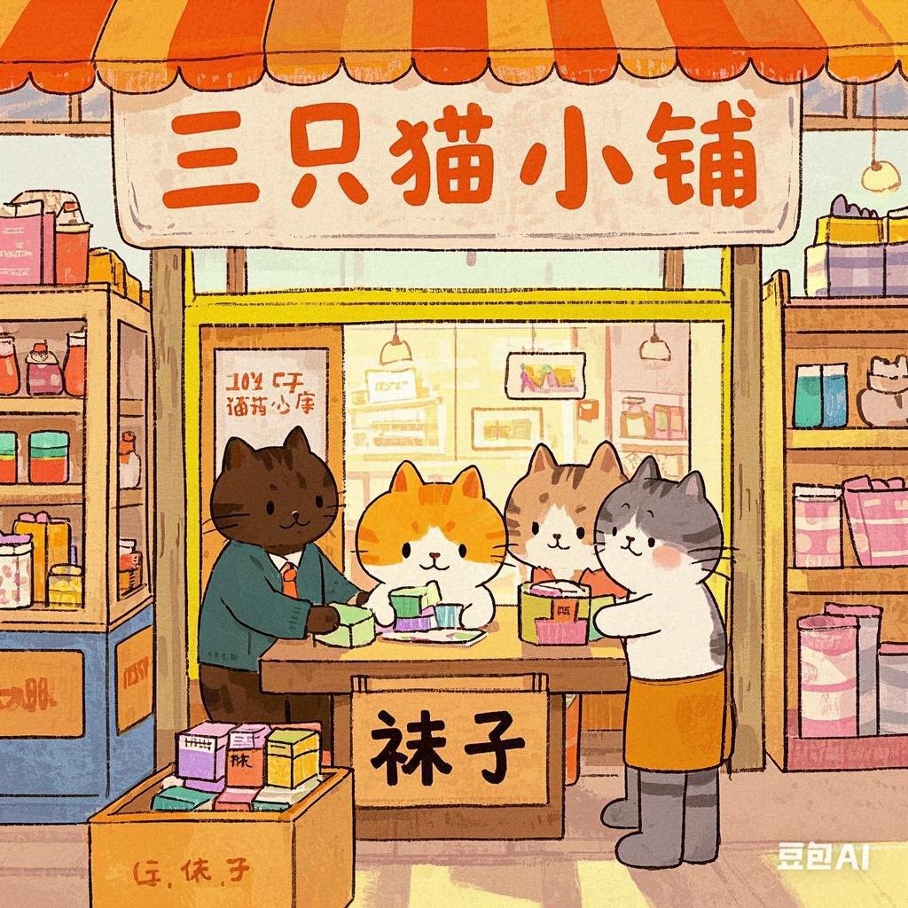 三只猫小铺的LOGO