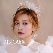 Golden diamond bride 2021 new jewelry new handmade crown shaking sonic explosion super fairy French silver crystal hair ornaments
