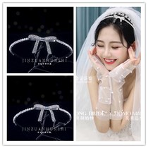New Korean bow three-dimensional shape hairband bridal wedding sweet crown with makeup headdress photography travel girl