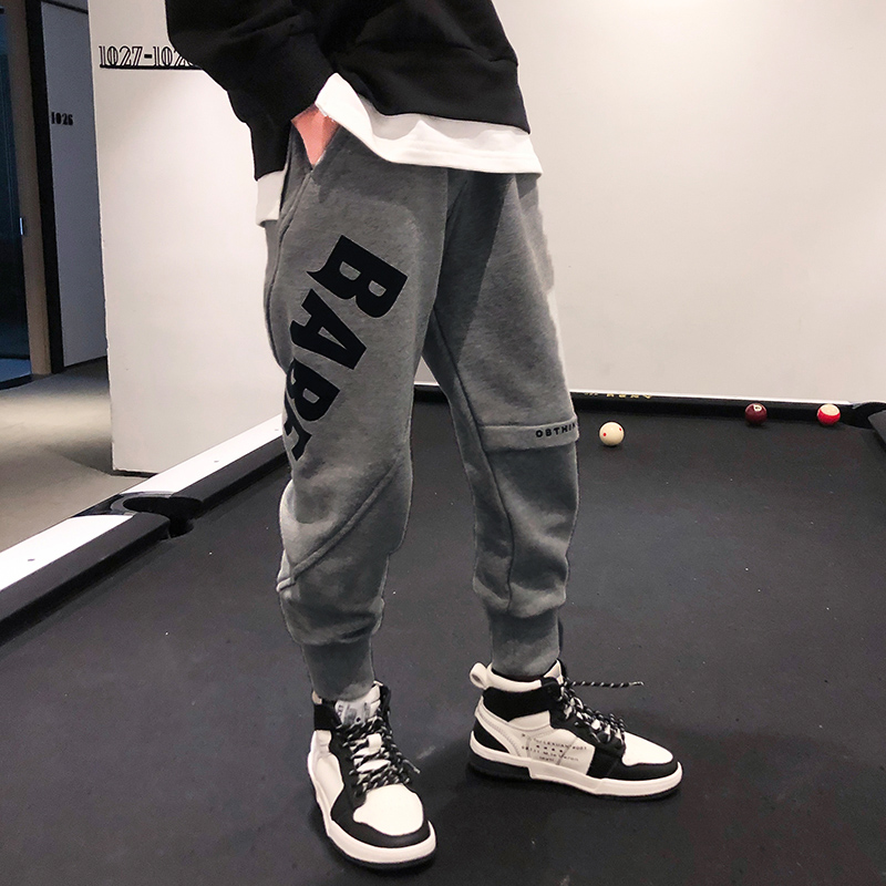 Day Ensemble Boy Pants Winter Great Boy 100 lap handsome gas bunches Pants Casual Loose sports pants Garching khalen trousers