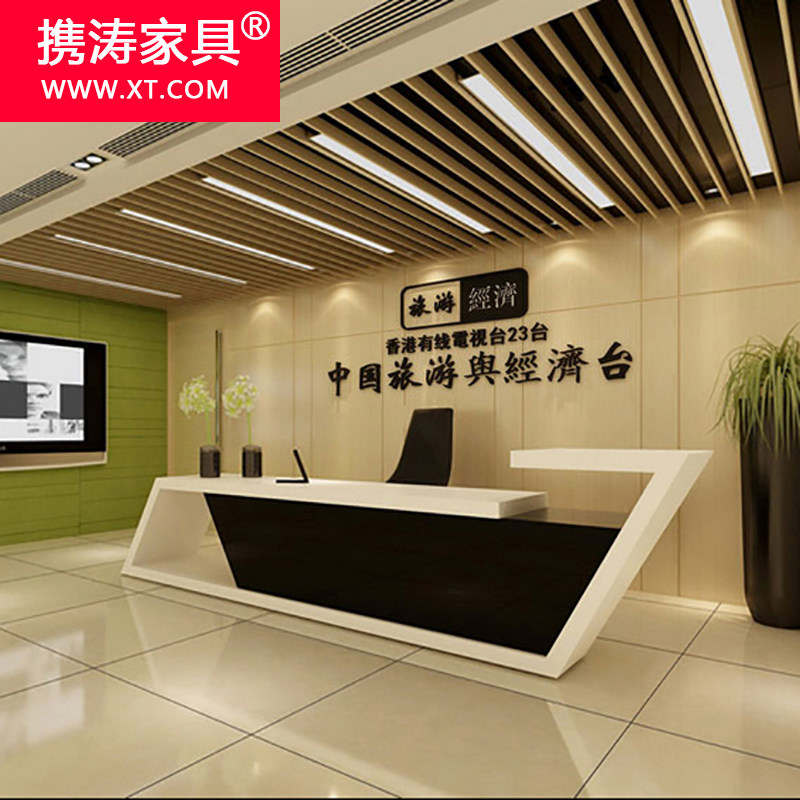 Bar Desk Collection Silver Counter Brief Modern Roast Lacquer Front Desk Fashion Atmospheric Company Desk Hotel Greet Guests Desk