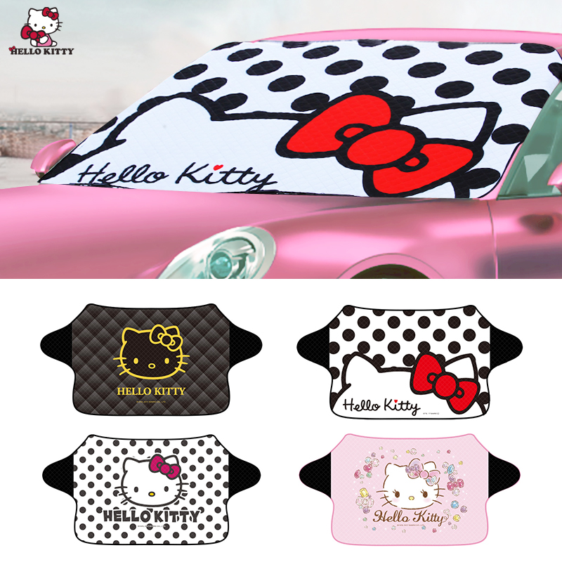 Kitty car sun visor Car inner front block sunscreen heat insulation Car front windshield sunscreen curtain Car sun block