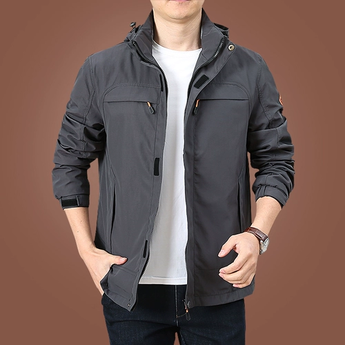 Мужская демисезонная куртка, осенняя толстовка с капюшоном для отдыха, для мужчины среднего возраста