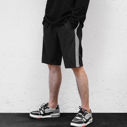 Шелковые летние шорты, баскетбольные спортивные штаны, в американском стиле, свободный прямой крой