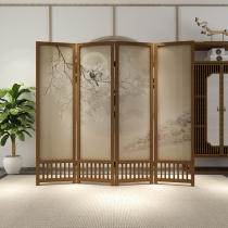 Chinese screen partition living room tea room hotel study office modern solid wood porch mobile folding screen