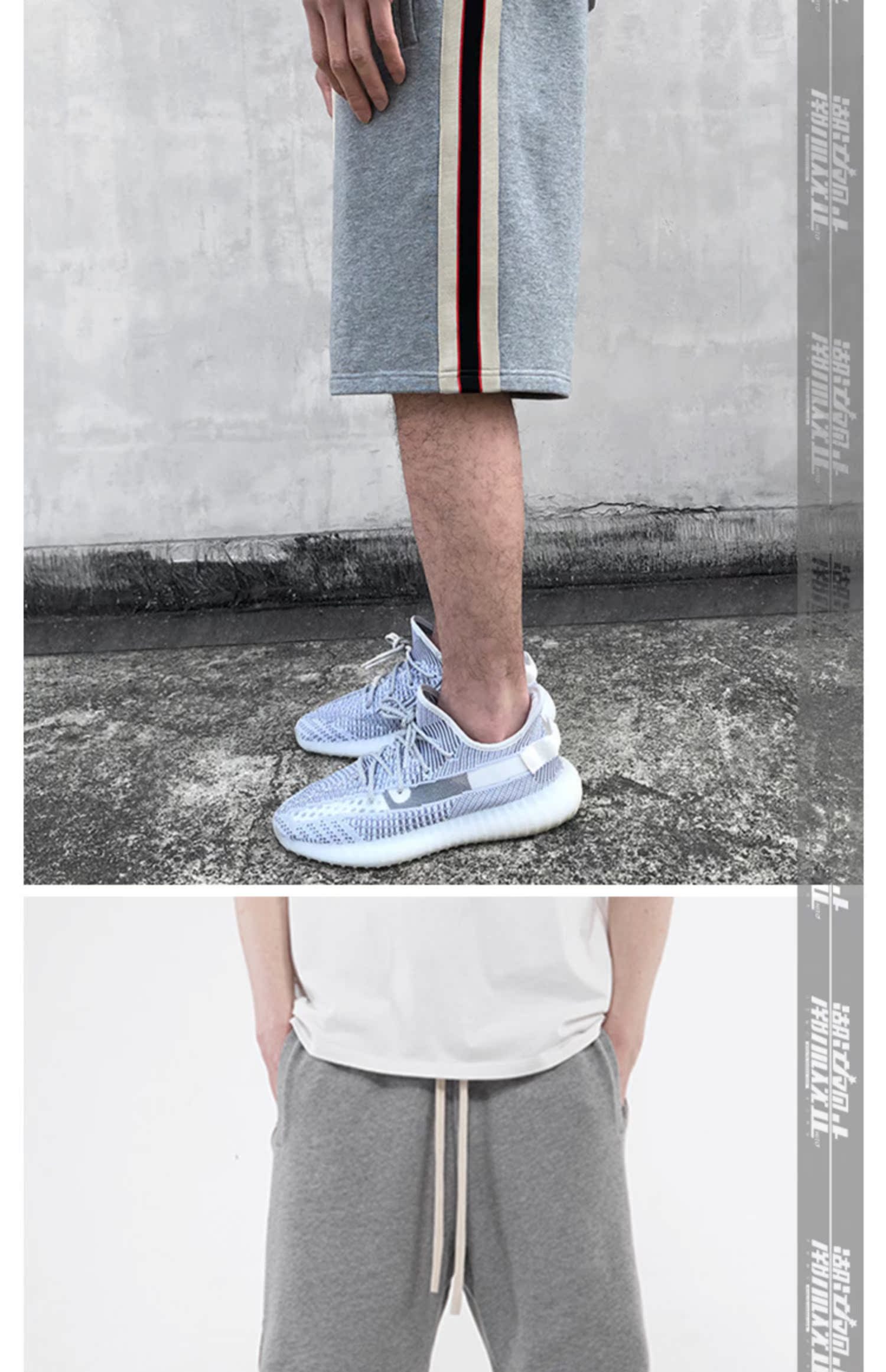 Xu hướng xem ITSCLIMAX bên ruy băng sọc màu cotton thoáng khí quần short năm điểm hoang dã - Quần short quần short thô nam