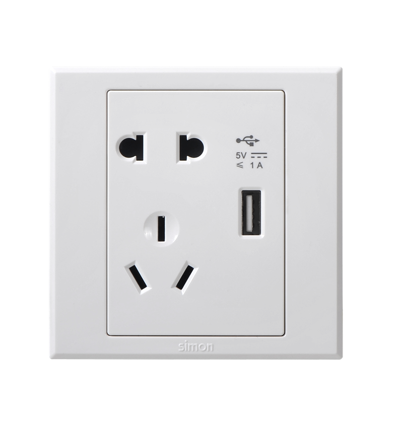 Simon Electric five-pin with USB socket S3000-E729