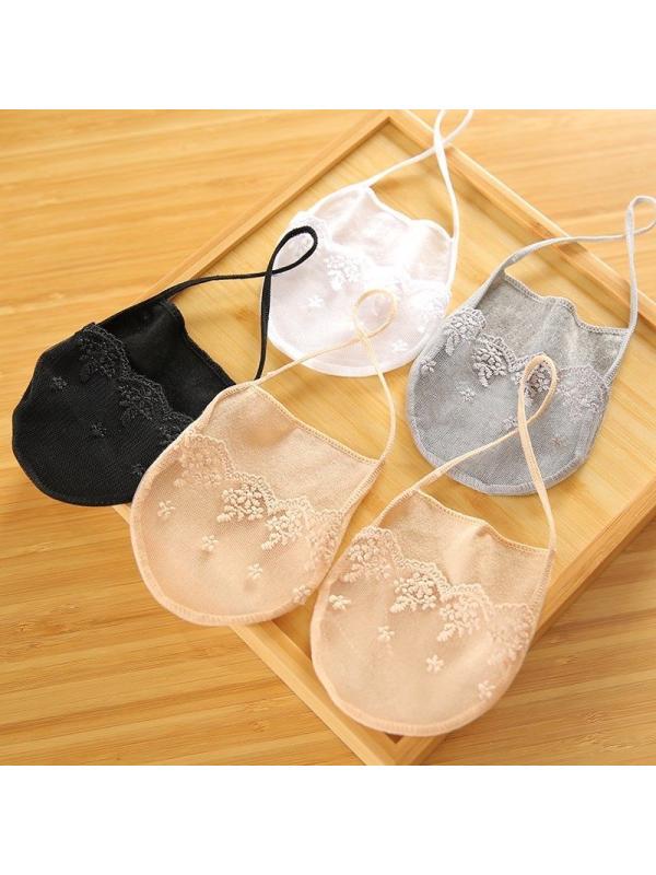 Yishun Women's Non-Slip Lace Ankle Socks, Invisible Half-Socks, High Heel Slipper Straps with Silicone Yishun Women's Non-Slip Lace Ankle Socks, Invisible Half-Socks, High Heel Slipper Straps with Silicone