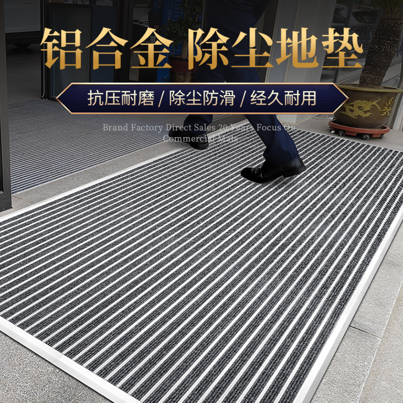 Aluminum Alloy Floor Mat for Hotels, Shopping Malls, and Companies, Dust-Proof Mat for Entrance, Embedded Door Mat, Mud-Scraping Foot Mat
