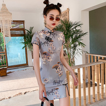 Cheongsam young girl small man short sexy modified dress 2021 new summer everyday can be worn