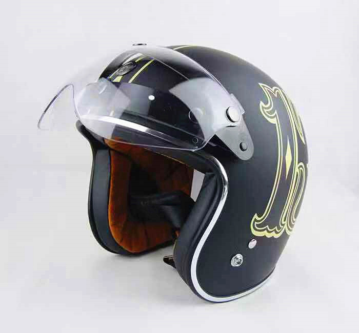 Mũ bảo hiểm xe máy AMZ retro Mũ bảo hiểm Harley W3 4 mũ bảo hiểm bong bóng gương kính nửa ống kính nửa ống kính đầy đủ - Xe máy Rider thiết bị găng tay lái xe