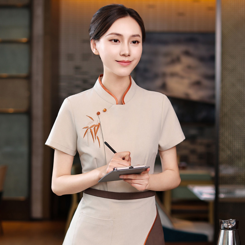 夏日清凉迎宾,中国风星级酒店服务员工作服,让你成为餐厅里的风景线🌸-酒店工作制服-淘宝百科网