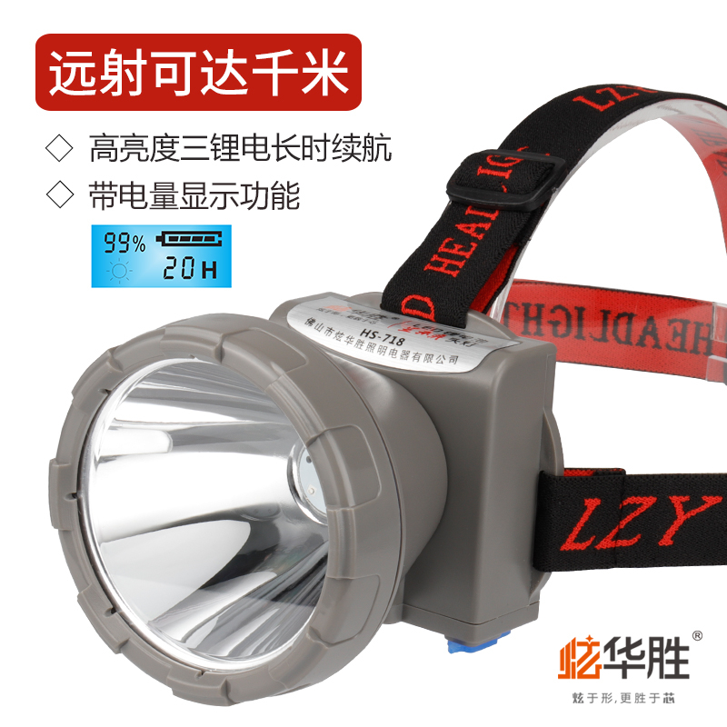 Xuanhuasheng HS-718 headlight strong light rechargeable super bright head-mounted flashlight LED outdoor fishing waterproof miner's lamp