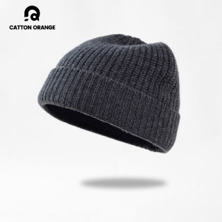 Men's Winter Outdoor Thickened Pure Wool Knitted Hat, Warm Beanie, Versatile Sports Cap, Trendy