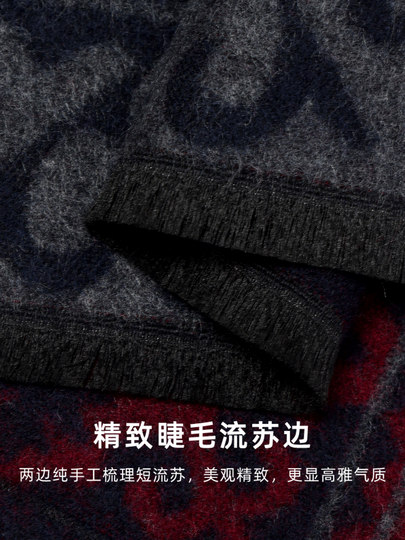 Men's scarf winter high-end wool thickened scarf young people Korean fashion versatile simple birthday gift winter