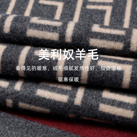 Men's winter thickened warm wool comfortable scarf student Korean version simple high-end gift box for boyfriend