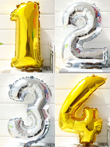 16 -кидовое золотое письмо сгущенное алюминиевое пленка цифровой матерский свадебный номер с днем ​​рождения