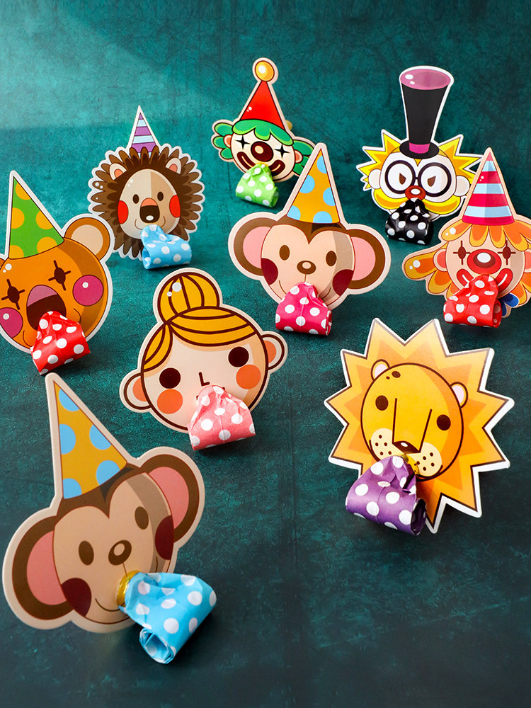 Birthday party Blow blow roll blow dragon whistle Boy girl child cartoon whistle Kindergarten gift toy non-toxic