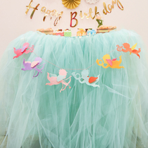 tutu yarn manual DIY childrens birthday party wedding party Staircase Back Decoration Arrangement Sweet Terrace Table Circumference