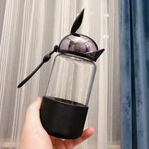 Hip-Hop Rabbit glass cute student cartoon female creative portable ins Fengsen fresh water cup high temperature resistant