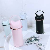 New cartoon creative star diamond flower Fox thermos cup with cover rope portable handy cup Male and female students thermos cup