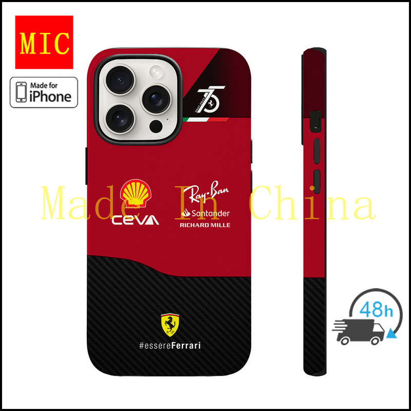 "Mic" Is Suitable for Apple iPhone 17 Pro Max F1 Racing Ferrari F1-75 Single-Layer Semi-Covered Dual-Layer Fully Covered Magsafe Magnetic Large Hole Camera Film Phone Case