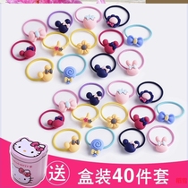 A one-year-old girl with a rubber band tied to her hair doesnt hurt a child hair rope 23 cute princess small circle fine.