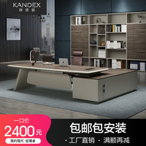 Simple modern office furniture boss table president desk General Manager Office table and chair combination large class desk desk