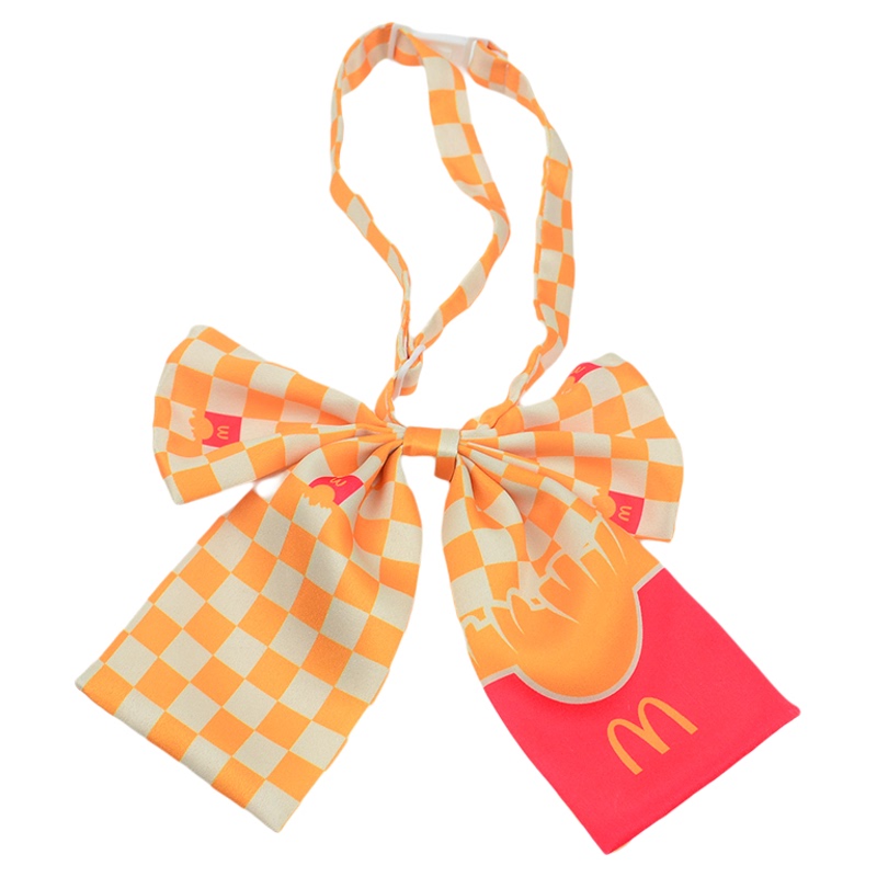 New Long Scarf, Neck Tie, Mcdonald's Silk Scarf, Bow Tie, Staff Store Employee Ribbon, Hair Tie
