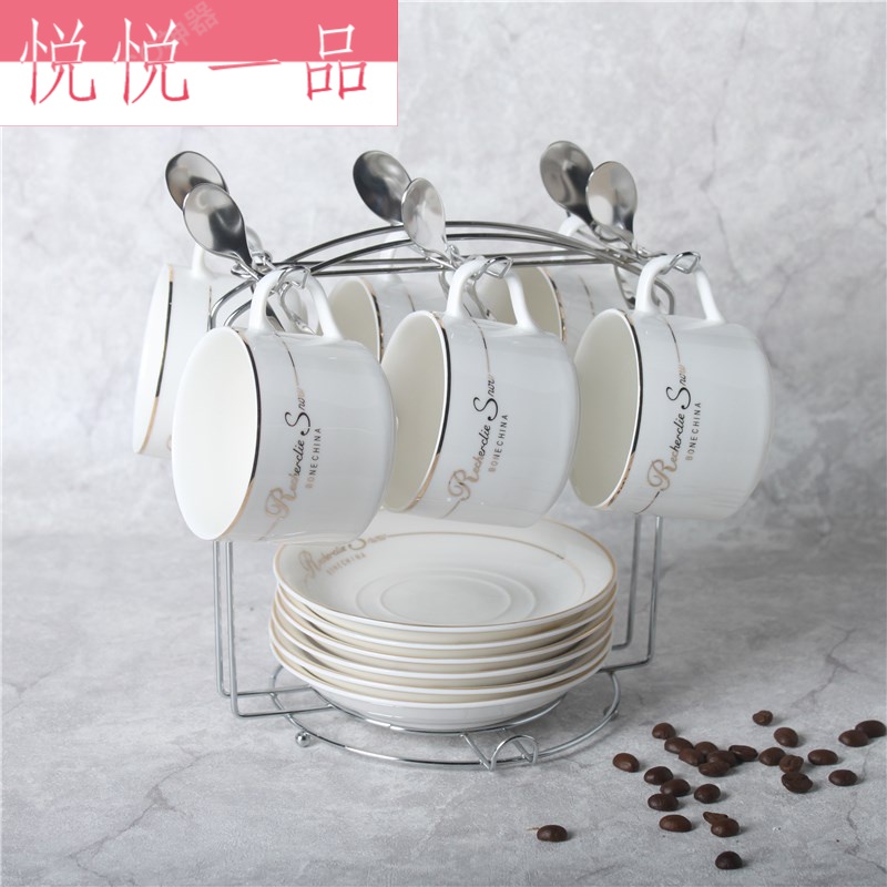 European-style ceramic cup water cup coffee cup set creative home simple bone china flower tea cup delivery saucer spoon shelf