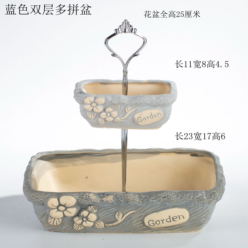 Characteristics of large diameter double platter creative little old running of flesh, the plants more crude some ceramic porcelain pot wholesale zhuang