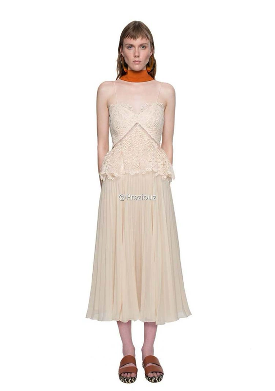 2715 # Baroque Ren voan Dây đeo xếp li Sexy Holiday Dress Maxi Dress Thái Lan