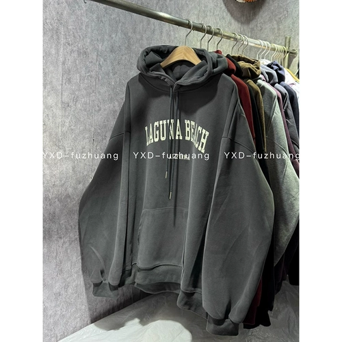 Очень большая ретро толстовка с капюшоном, парная одежда для влюбленных, куртка, большой размер, в американском стиле, свободный крой