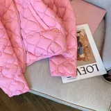 Очень большой милый розовый пуховик, короткая утепленная куртка, большой размер, в корейском стиле, подходит для подростков, по фигуре